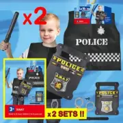 2 SETS Kids Police SWAT Costume Officer Costume Accessory Kit Pretend Play Kids