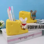 Cartoon Mouse Pencil Pen Cup Desk Makeup Brush Holder PVC Remote Control Holder