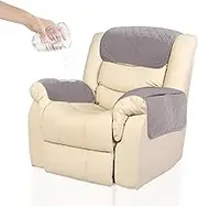 Kaket Armrest Cover, Headrest Cover for Recliner Sofa 3pcs Waterproof Recliner Chair Covers, Nonslip Armrest Slipcover Furniture Protector for Recliner, Chair, Sofa (1 Seat Recliner)