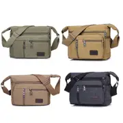 Multi Layer Canvas Crossbody Bag Casual Shoulder Bag for Travel Messenger Bag