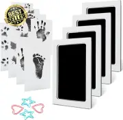 Baby Footprint & Handprint Kit,Dog Paw Print Kit,Inkless Pad, 4 Ink Pads,8 Cards