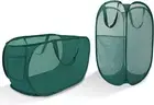 Collapsible Laundry Basket 2 Pack, Mesh Pop up Laundry Hampers with Handles