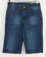 New Buffalo David Bitton Parker Boy's Size 18 Slim Fit Dark Blue Denim Shorts