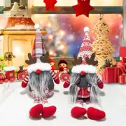 2pcs Christmas Gnomes Swedish Tomte Decorations with Dangling Legs-Handmade...