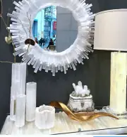 Stunning Selenite Sunburst Wall Hanging Mirror Living Room Decor Handmade Gifts