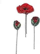 G-RUI 3pc/Set DIY Fashion Embroidery Rhinestone Beaded Patches for Clothing Embroidery red Flower Patches for Bags Tassel Decorative parches Appliques