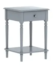 [Sarantino] Esther Bedside Table with Drawer in Grey