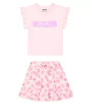[Moschino Kids] Moschino Kids Cotton T-shirt and skirt set Y 12 pink