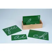 Montessori DOUBLE SANDPAPER Tracing LETTERS CURSIVE Wooden Box LEARN To READ