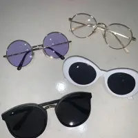 在飛比找蝦皮購物優惠-造型眼鏡 紫色墨鏡 太陽眼鏡 嘻哈墨鏡 金框眼鏡
