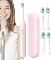 Rechargeable Electric Toothbrush Adults - Effective Teeth Cleaning Toothbrush with Portable Case - Powerful 40000 VPM, 6 Cleaning Modes, Quick Charge, Long Battery Life, Includes Travel Case