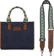 [Montana West] Wrangler Tote Bag for Women Western Retro Purse Top Handle Handbags with Aztec Strap