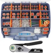 JRready ST6359 Deutsch Connector Kit, 2 3 4 6 8 12 Pin DT Connectors, Size 16 Solid Contacts 16-20AWG, Deutsch Crimp Tool, Deutsch Pin Removal Tool. Waterproof Automotive Electrical Connectors