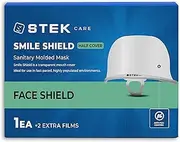 S STEK Smile Shield (Half Cover) - Safety Face Shields Anti-fog Reusable Plastic Clear Protective Mask (1set+2extra films)