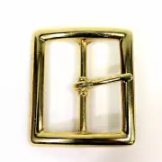 1 3/4" 44mm Rib Co. Non-Rust Gilt Finish Center Bar Belt Buckle