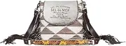 [Myra Bag] Western Leather Shoulder Bag for Women - Upcycled Canvas Crossbody Bag