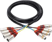 tunghey XLR Snake Cables, 4-Channel Microphone Patch Cable Pro Audio Snake Cables XLR Male to Female Recording Color Coded Cables (1m)