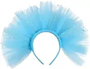 [Oxtxuzdm] Blue Mesh Bowknot Headband for Kids Book Themed School Event Halloween Cosplay and Dressingup Party Head Accessories