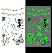 Butterflies Fairies Lights Temporary Tattoos Luminous Resin Stickers Glow in the Dark Fillers Craft