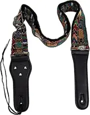 SWOOMEY Knitting Pattern Guitar Strap Comfortable and Durable Folk Guitar Belt Moisture Absorbing Breathable Design Reduces Body Stress