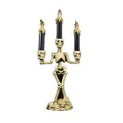 Halloween Skeleton Ghost Flameless Electronic Candles Light Decorative Prop gold