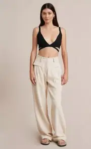 Womens BEC + BRIDGE Knitwear AMALIA KNIT TWIST Crop TOP black NWT $160