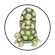 48 TURTLE ENVELOPE SEALS LABELS STICKERS 1.2" ROUND FAVOR