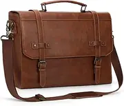 Mens Messenger Bag 17 Inch Waterproof Vintage Leather Laptop Briefcase Large Laptop Bag Satchel Bag Computer Shoulder Bag