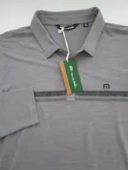 Mens 2XL Travis Mathew Heather Long Sleeve 2.0 Polo shirt gray