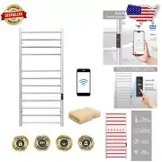 Smart WiFi Towel Warmer with Timer & Temperature Control - 12-Bar Stainless S...