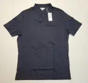 $145 New BRAX Men's Navy Blue Cotton Open Collar Paz Polo Shirt Size XL X-LARGE