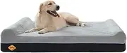 Laifug Orthopedic Memory Foam Extra Large Dog Bed with Pillow and Durable Water Proof Liner & Removable Washable Cover & Smart Design (Large (117"x71"x20")CM, Grey)