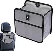 Car Trunk Organizer, Hangable Car Oxford Cloth Storage Bag, Foldable Car Oxford Storage Trash Box, Car Organizer Box with Lid (Gray)