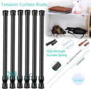 3 Size 6PCS Tension Curtain Rods Spring Load Adjustable Curtain Pole Heavy-Duty