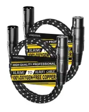 XLR Cables, 3ft 2 Pack Microphone Cable, XLR Male to Female Balanced Micropho...