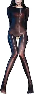 [RUIBAVYA] Bodystockings for Women Sexy Sheer Bodysuit Panyhose Nylon Catsuit Tights Shimmer Oil Shiny Bodystocking 8D