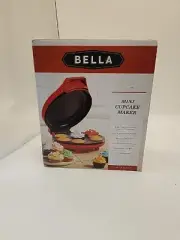 Mini Cupcake Maker Red Bella Cucina for Baking Cupcakes W Manual & Recipes