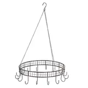 Round Hanging Circle w Hooks Metal 40x10cm
