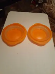 Tupperware Flat Out Bowl Set Of Two Orange No Lid Mint In Plastic