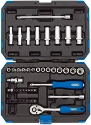 Draper 16355 1/4" Socket Set 47Pc Metric Chrome Vanadium Steel Tools