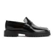 [Maison Margiela] Maison Margiela-Black Leather Tabi County Loafer-Uomo 42 IT