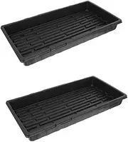 Gatuida 2pcs Black Plastic Germination Trays Thick Seedling Starter Containers for Greenhouse Durable Reusable No Drainage for Optimal Plant Growth