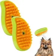 [OYUPSX] 2PCS Steamy Cat Brush - 3 In1 Cat Steamy Brush,Self Cleaning Steam Cat Brush,Cat Massage Brush,Used to Remove Dirty Hairs and Knots as Well as Loose Hairs For Cats and Dogs (Green)