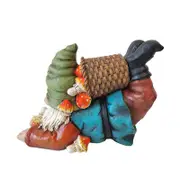 Catzon Garden Gnome Statue - Clumsy Karl the Mushroom Hunter Outdoor Decor