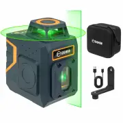 EU US Direct CIGMAN CM-605 Green Laser Line Level with 360° Horizontal and 120° Vertical Lines Adjustable Brightness IP5