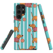 For Samsung Galaxy S22 Ultra Case, Armour Cover, Cute Dachshunds