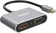 Onten Mini DisplayPort to HDMI VGA Adapter, 4K Thunderbolt to HDMI VGA Adaptor Converter Compatible for MacBook Air/MacBook Pro/MacBook/Surface Book/Surface Pro 3/4/ (Space Gray)