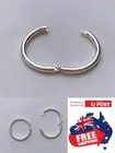 S925 Solid Sterling Silver Hinged Hoop Segment Sleeper Nose Ear Ring Made in AU