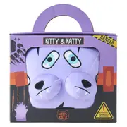Kreepy Katz - 'Katty & Kitty' in Cat Carrier, Soft Toy, Polyester, Purple, 30cm Height, Ages 3+