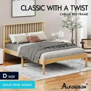 ALFORDSON Bed Frame Wooden Double Size Timber Base Foundation Oak CAELUS